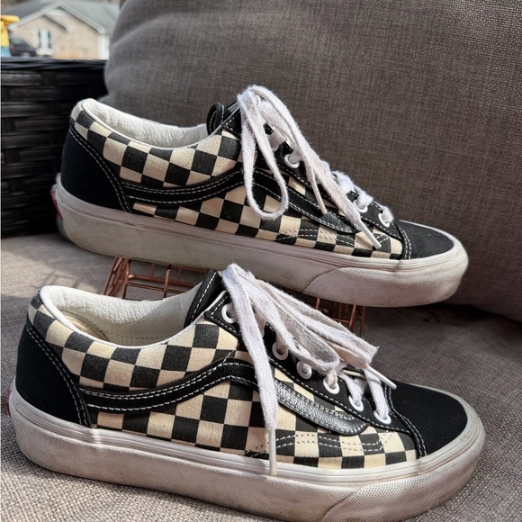 Vans Shoes - Vans Old Skool Checkerboard Black and Cream Sneakers